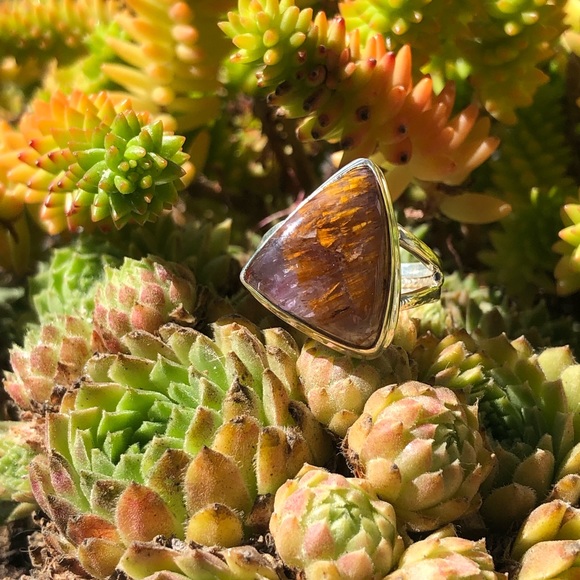 Jewelry - Cacoxenite Super7 Sterling Silver Ring Sz 7.5